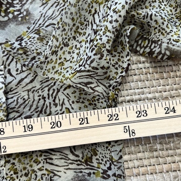 Bcbgmxazria Sheer Long Sleeve Blouse With Mini Zebra Print - Picture 10 of 16